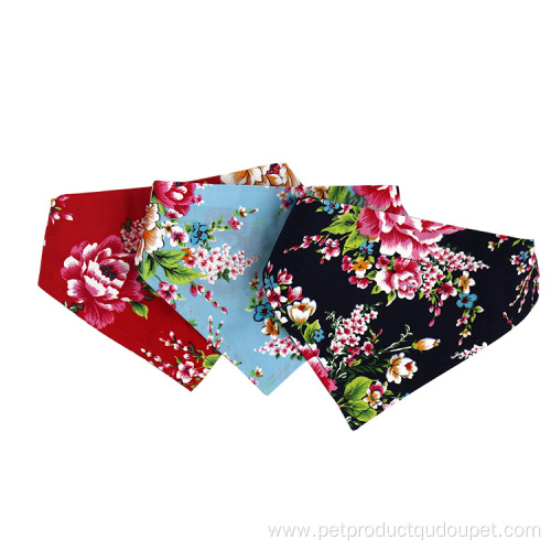 moda pata algodón perro bandana pet triángulo scraf